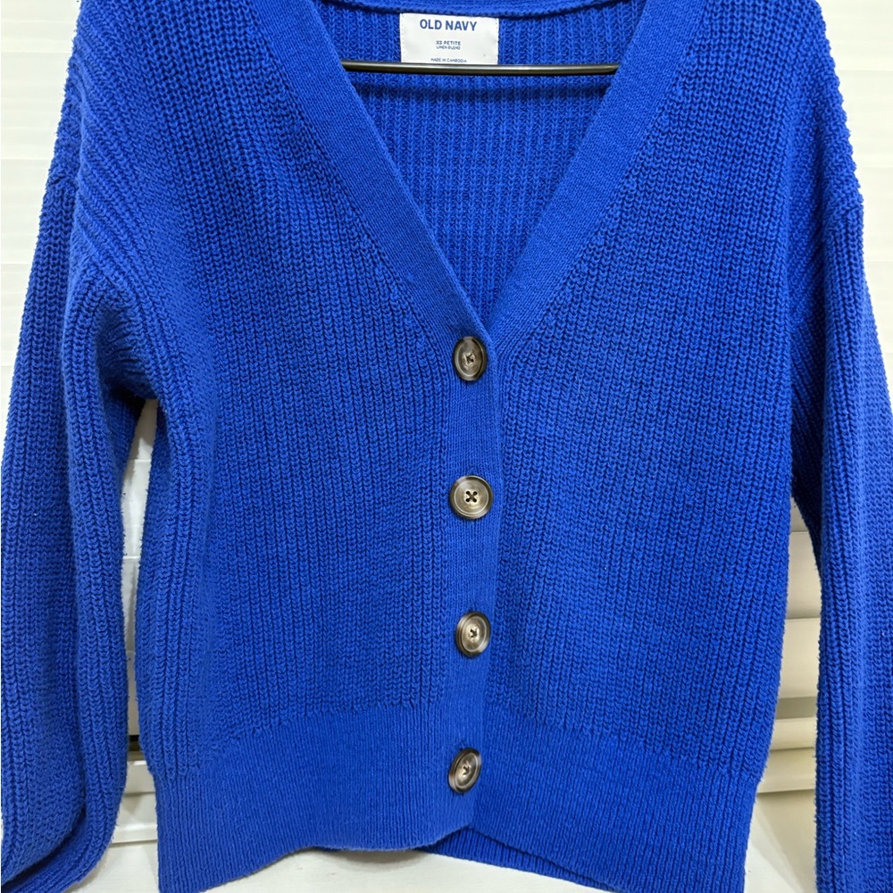 Old Navy Women's Vibrant Blue Button-Up Cardigan